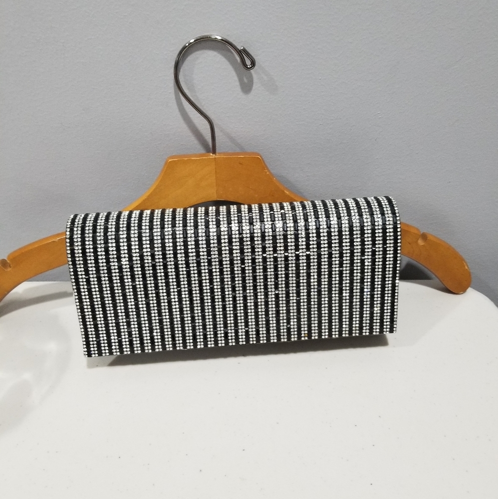 Rhinestone Accented Crossbody To Clutch